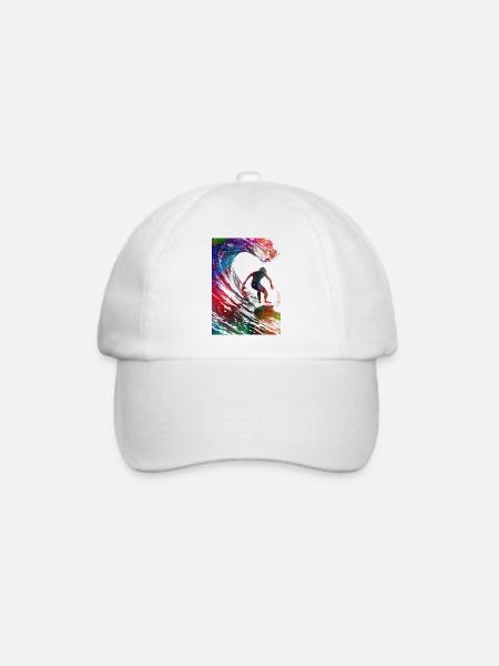 Surfer Sport Kunst #surfer #sport - Baseballkappe - Weiß/Weiß