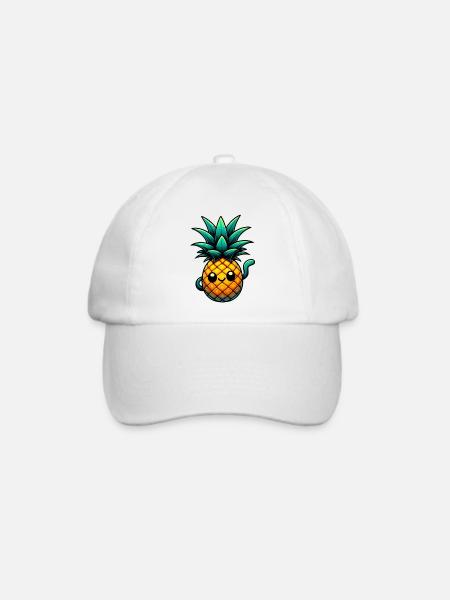 Ananas - Baseballkappe - Weiß/Weiß