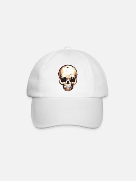 skull - Baseballkappe - Weiß/Weiß