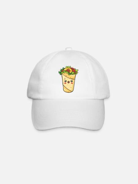 Süßes Burrito Comic - Baseballkappe - Weiß/Weiß