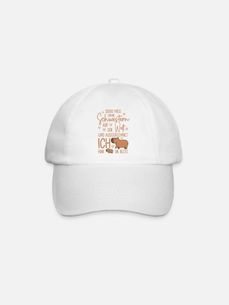 So viele Schwestern - Capybara - Große Schwester - Baseballkappe - Weiß/Weiß