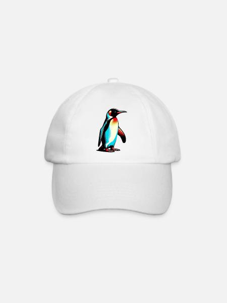 Pinguin - Baseballkappe - Weiß/Weiß