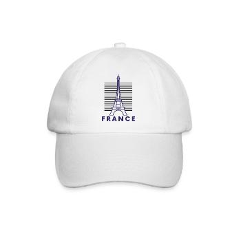 FRANKREICH Flagge und Emblem von Frankreich. Ertragen - Baseballkappe - Weiß/Weiß - Vorne