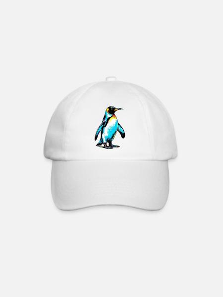 Pinguin - Baseballkappe - Weiß/Weiß