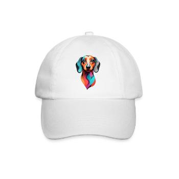 Dackel colorful - Baseballkappe - Weiß/Weiß - Vorne
