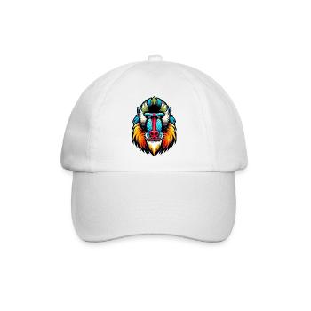 Mandrill-Affe - Baseballkappe - Weiß/Weiß - Vorne