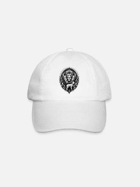 Christliche Kleidung Löwe und Lamm - Baseballkappe - Weiß/Weiß