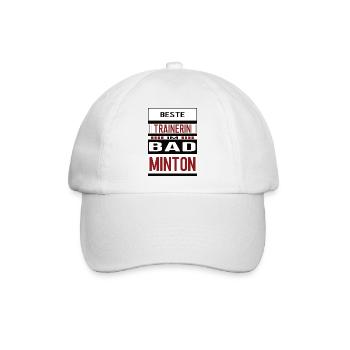 Badminton Trainerin Beste Badmintontrainerin Team - Baseballkappe - Weiß/Weiß - Vorne