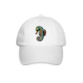 Seepferdchen - Baseballkappe - Weiß/Weiß - Vorne