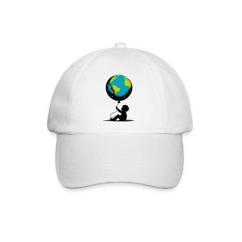 Planet Erde - Baseballkappe - Weiß/Weiß - Vorne