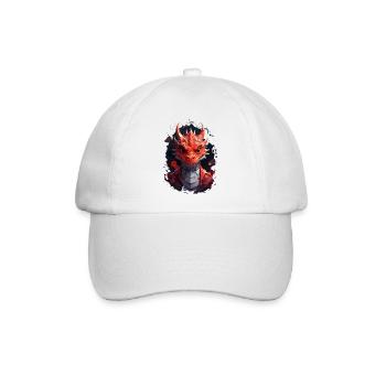 Drache - Baseballkappe - Weiß/Weiß - Vorne