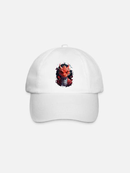 Drache - Baseballkappe - Weiß/Weiß