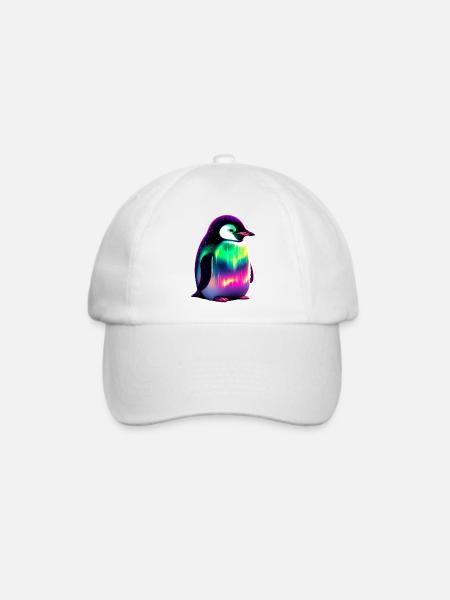 Pinguin - Baseballkappe - Weiß/Weiß