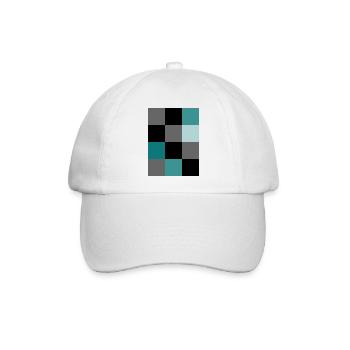 Petrol Pixel - Baseballkappe - Weiß/Weiß - Vorne