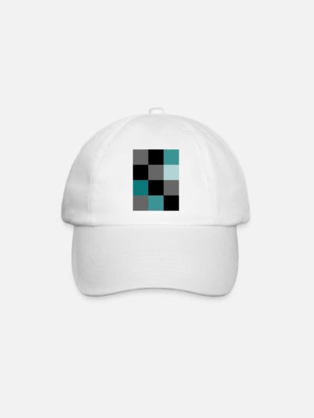 Petrol Pixel - Baseballkappe - Weiß/Weiß