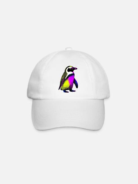 Pinguin - Baseballkappe - Weiß/Weiß
