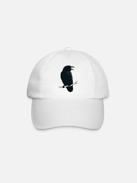 Schwarzer Rabe - Baseballkappe - Weiß/Weiß