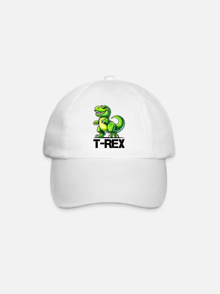 Dinosaurier T-Rex - Baseballkappe - Weiß/Weiß