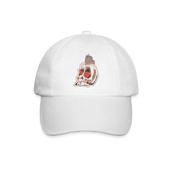 Punk Skull mit Blumen - Baseballkappe - Weiß/Weiß - Vorne