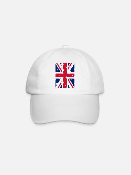 Englische Flagge - Baseballkappe - Weiß/Weiß