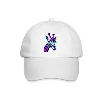 Giraffe in Neonfarben - Baseballkappe - Weiß/Weiß - Vorne