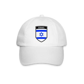 Israel Wappen Davidstern Jewish Flagge Flag Shield - Baseballkappe - Weiß/Weiß - Vorne