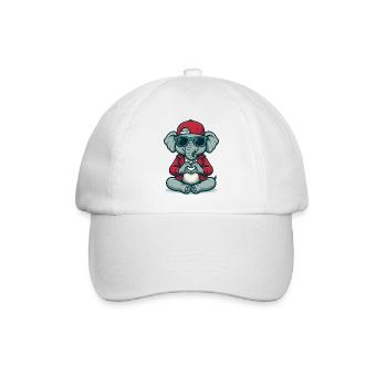 Herz-Elefant mit Style - Baseballkappe - Weiß/Weiß - Vorne