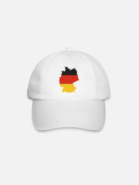 Schwarz Rot Gold Deutschland Flaggen Umriss Design - Baseballkappe - Weiß/Weiß