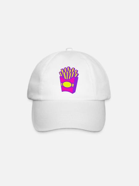 Pommes Pop-Art - Baseballkappe - Weiß/Weiß