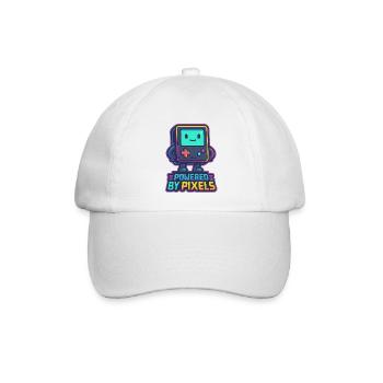Verpixelter Bot mit ermächtigter Nachricht - Baseballkappe - Weiß/Weiß - Vorne