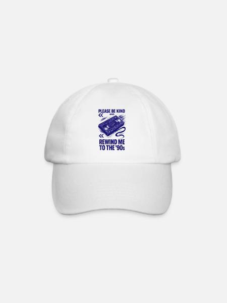 Bitte sei freundlich und spult mich zurück in die Retro-Kunst der 90er Jahre - Baseballkappe - Weiß/Weiß