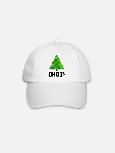 Pixelige Weihnachtsbaum Illustration - Baseballkappe - Weiß/Weiß