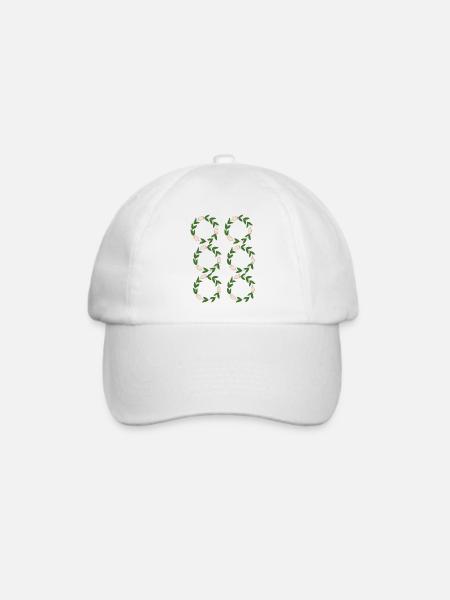 Blumenmuster in Gräser-Form - Baseballkappe - Weiß/Weiß