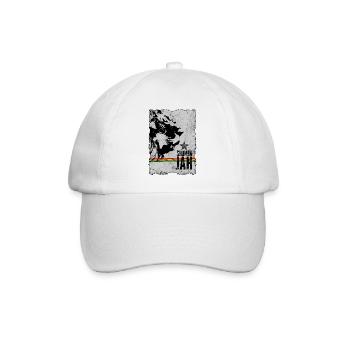 Liongesicht mit Reggaefahne - Baseballkappe - Weiß/Weiß - Vorne