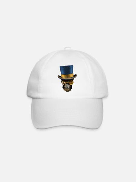 Victoria Skull mit Zylinder - Baseballkappe - Weiß/Weiß