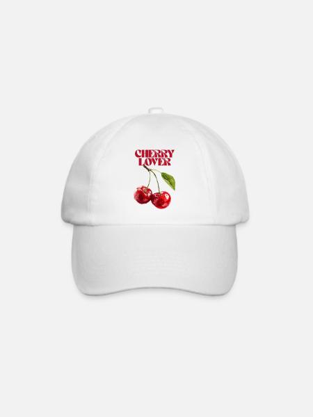 Cherry Lover Botanische Illustration - Baseballkappe - Weiß/Weiß