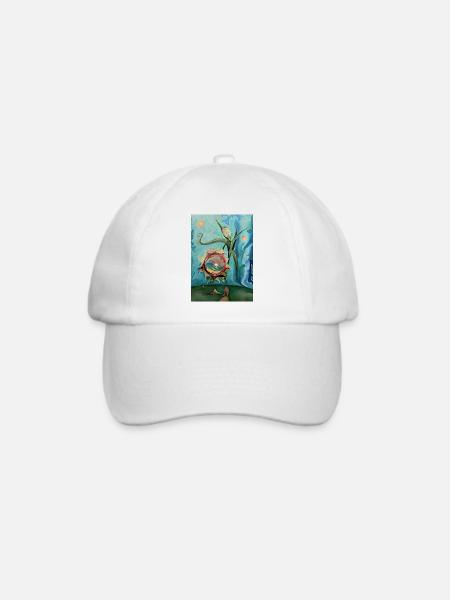 Surreale sonnenbeschienene Meereskreaturen Kunst - Baseballkappe - Weiß/Weiß