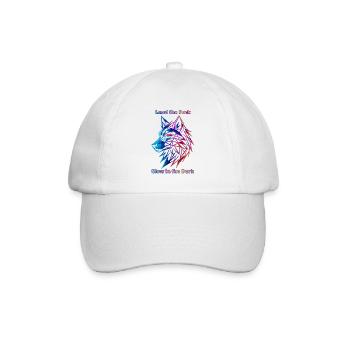 Neon Geometrische Wolf Illustration - Baseballkappe - Weiß/Weiß - Vorne