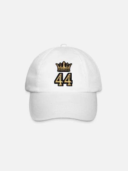 44 Zahl Krone - Baseballkappe - Weiß/Weiß