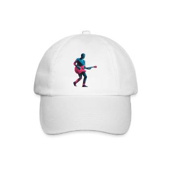 Gitarre - Cooles Guiratist Music Logo - Baseballkappe - Weiß/Weiß - Vorne