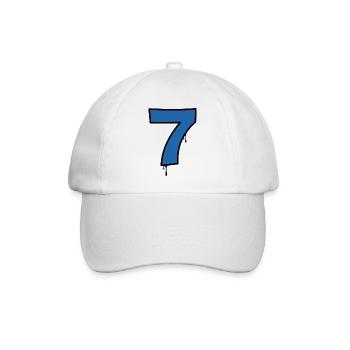 Graffiti Sieben Blau Tropfen - Baseballkappe - Weiß/Weiß - Vorne