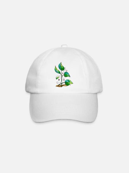 Blätter - Baseballkappe - Weiß/Weiß