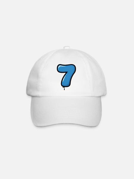 Blauer Ballon Die Sieben - Baseballkappe - Weiß/Weiß