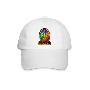 Galaktische RIP Grabstein Glitter - Baseballkappe - Weiß/Weiß - Vorne