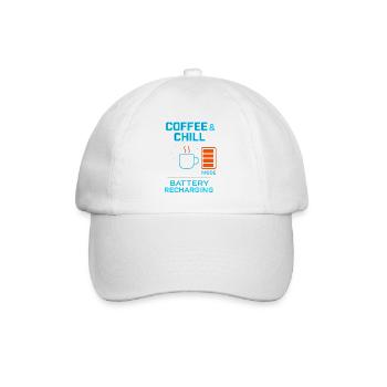 coffe and chill battery recharging - Baseballkappe - Weiß/Weiß - Vorne