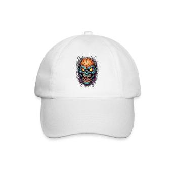 Dämonische Neonmaske - Baseballkappe - Weiß/Weiß - Vorne