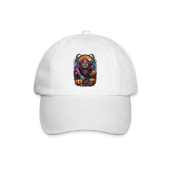 Dämon Halloween  - Baseballkappe - Weiß/Weiß - Vorne