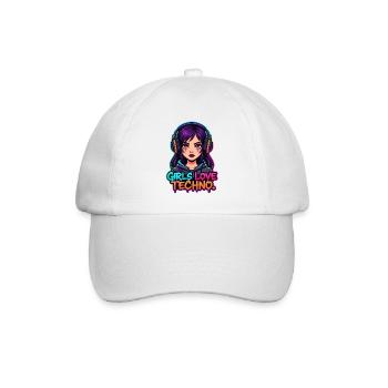 Techno Neon Mädchen - Baseballkappe - Weiß/Weiß - Vorne