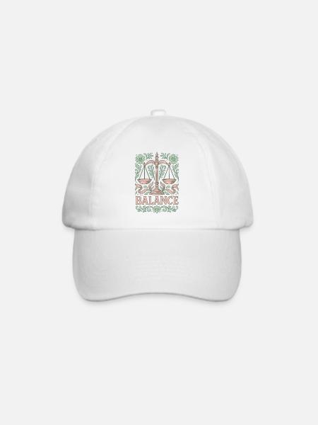 Waage Sternzeichen - Baseballkappe - Weiß/Weiß
