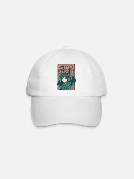 Bleib tödlich Dämonenmädchen Kunst - Baseballkappe - Weiß/Weiß